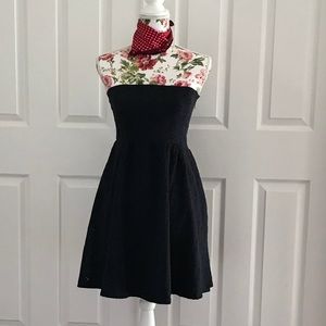 Zara STRAPLESS NAVY DRESS